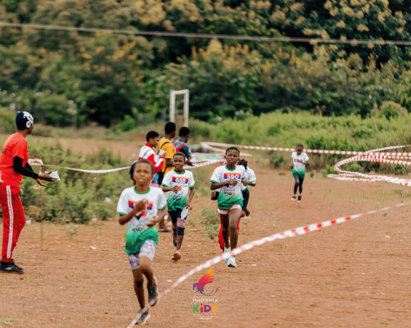 Children participating in fun run