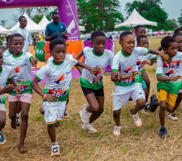 Children running in a race